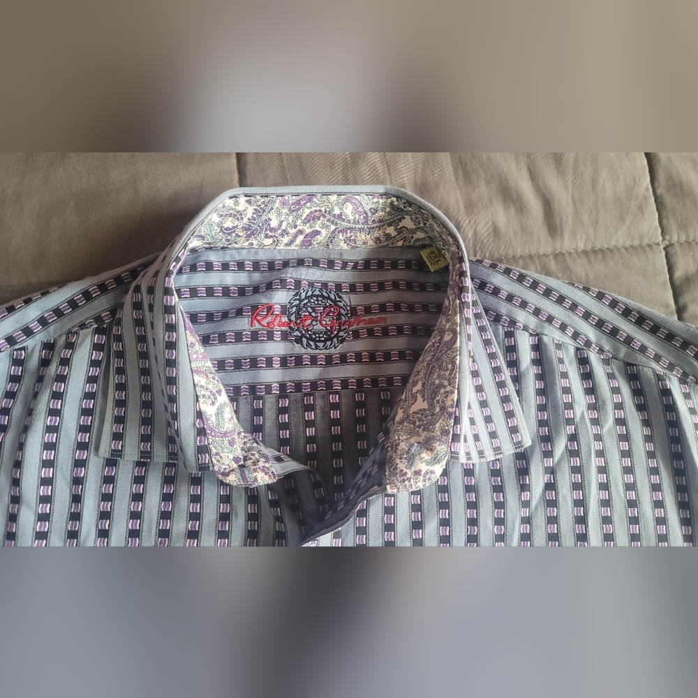 Robert Graham L/S shirt nice conservative design Size 2XL 25"x31"